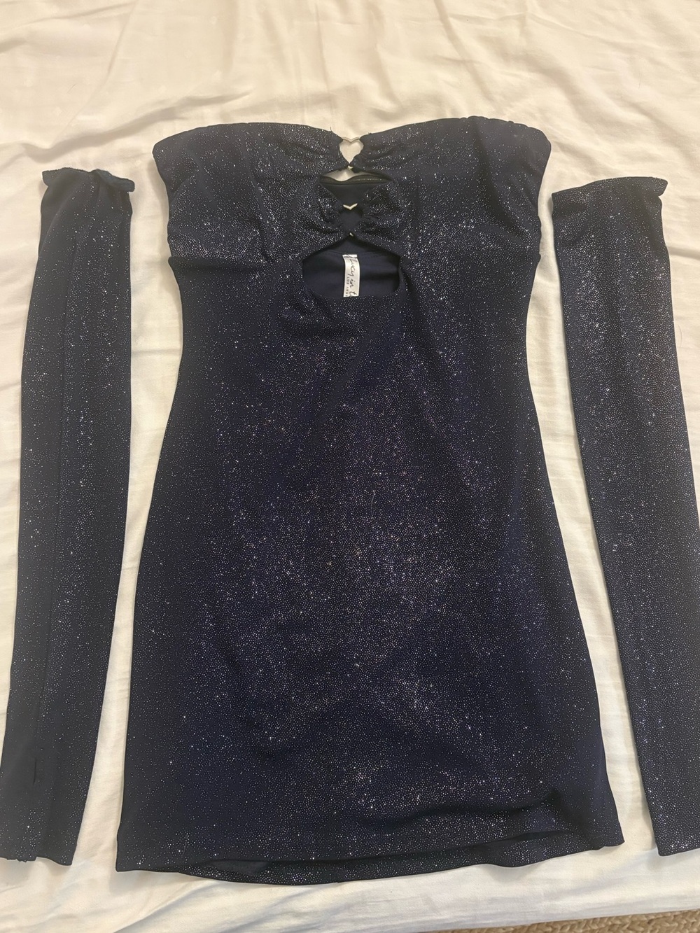 Lucy in the Sky Navy Sparkle Cutout Dress